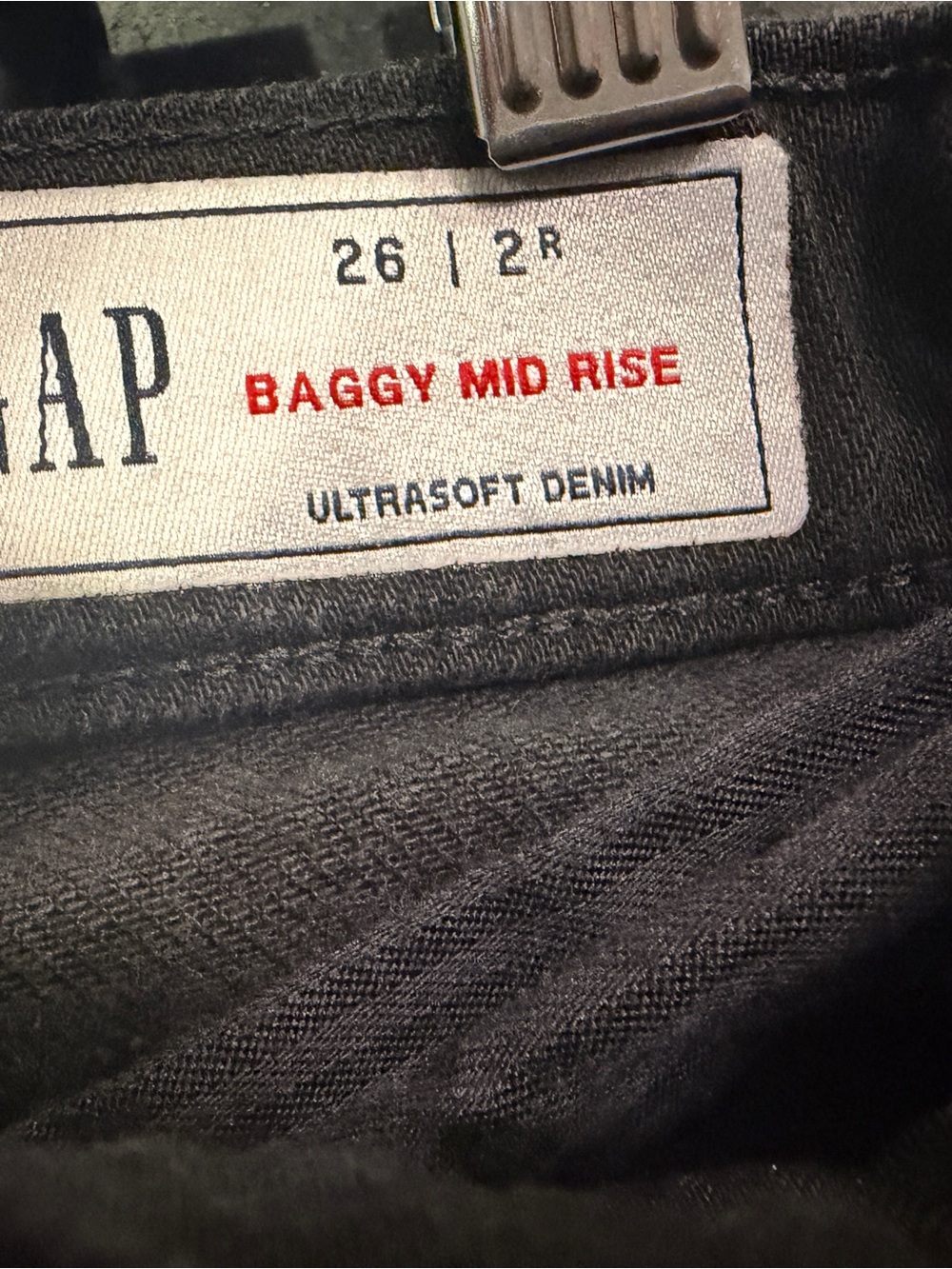 GAP Black Wide-Leg Mid-Rise Ultra Soft Jeans for Women - Picture 2 of 4